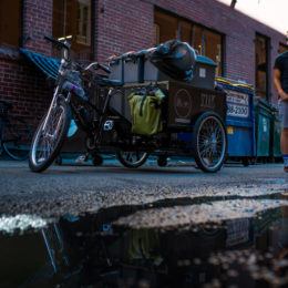 DENVER, CO - JULY 21: Scraps intern Joel Cruz collects compost from their clients on July 21, 2017 in Denver, Colorado. (Photo by Gabriel Scarlett/The Denver Post)