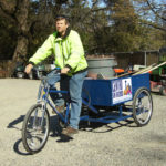 Pedal truck on college campus USA